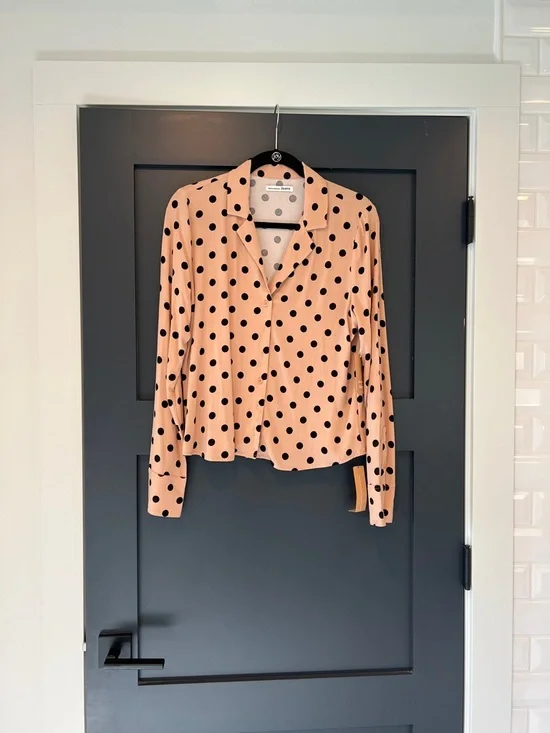 NWT Reformation Willa Polka Dot Button-Down Top Small - Picture 3 of 5